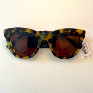 J. Crew Cabana Oversized Sunglasses, Caramel Tortoise Shell/Brown, NWT